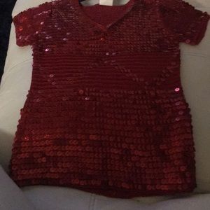 Hand knitted sequins top
